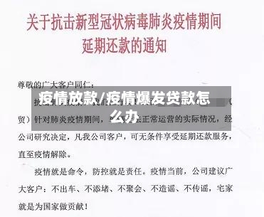 疫情放款/疫情爆发贷款怎么办-第2张图片