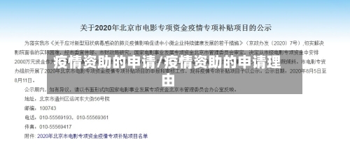 疫情资助的申请/疫情资助的申请理由-第3张图片