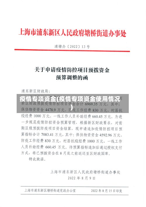 疫情专项资金(疫情专项资金使用情况)-第2张图片