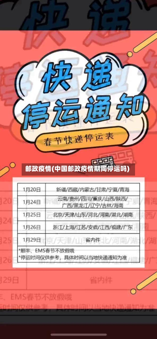 邮政疫情(中国邮政疫情期间停运吗)