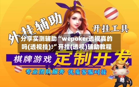 分享实测辅助“wepoker透视真的吗(透视挂)!”开挂(透视)辅助教程-第2张图片