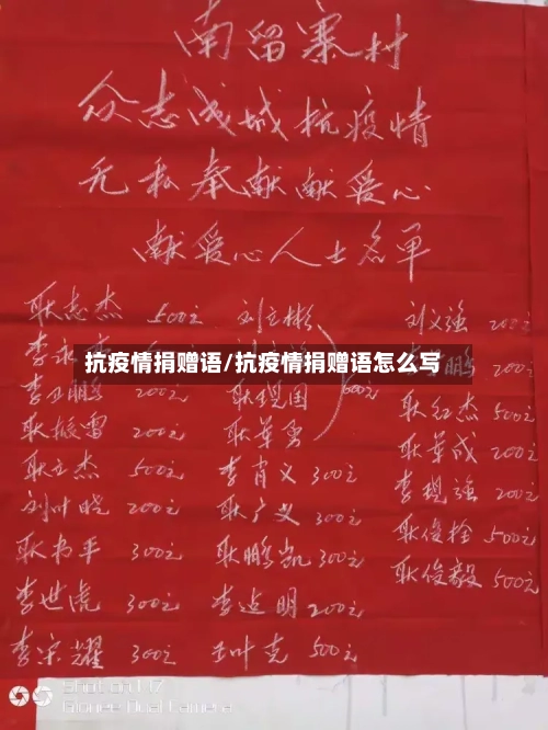 抗疫情捐赠语/抗疫情捐赠语怎么写