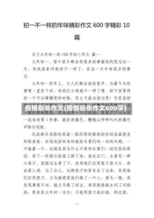 疫情新年作文(疫情新年作文600字)